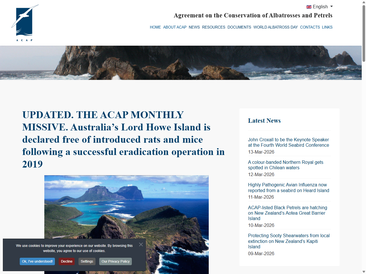 Preview of Australia's Lord Howe Island declared free of introduced rats and mice following a successful eradication operation