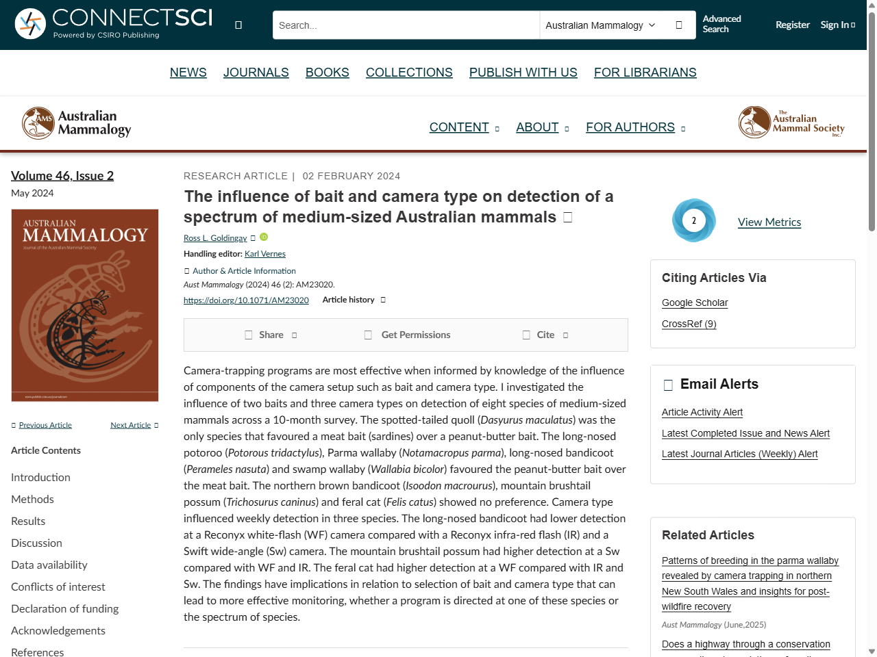 Preview of Australian Journal of Zoology - CSIRO PUBLISHING