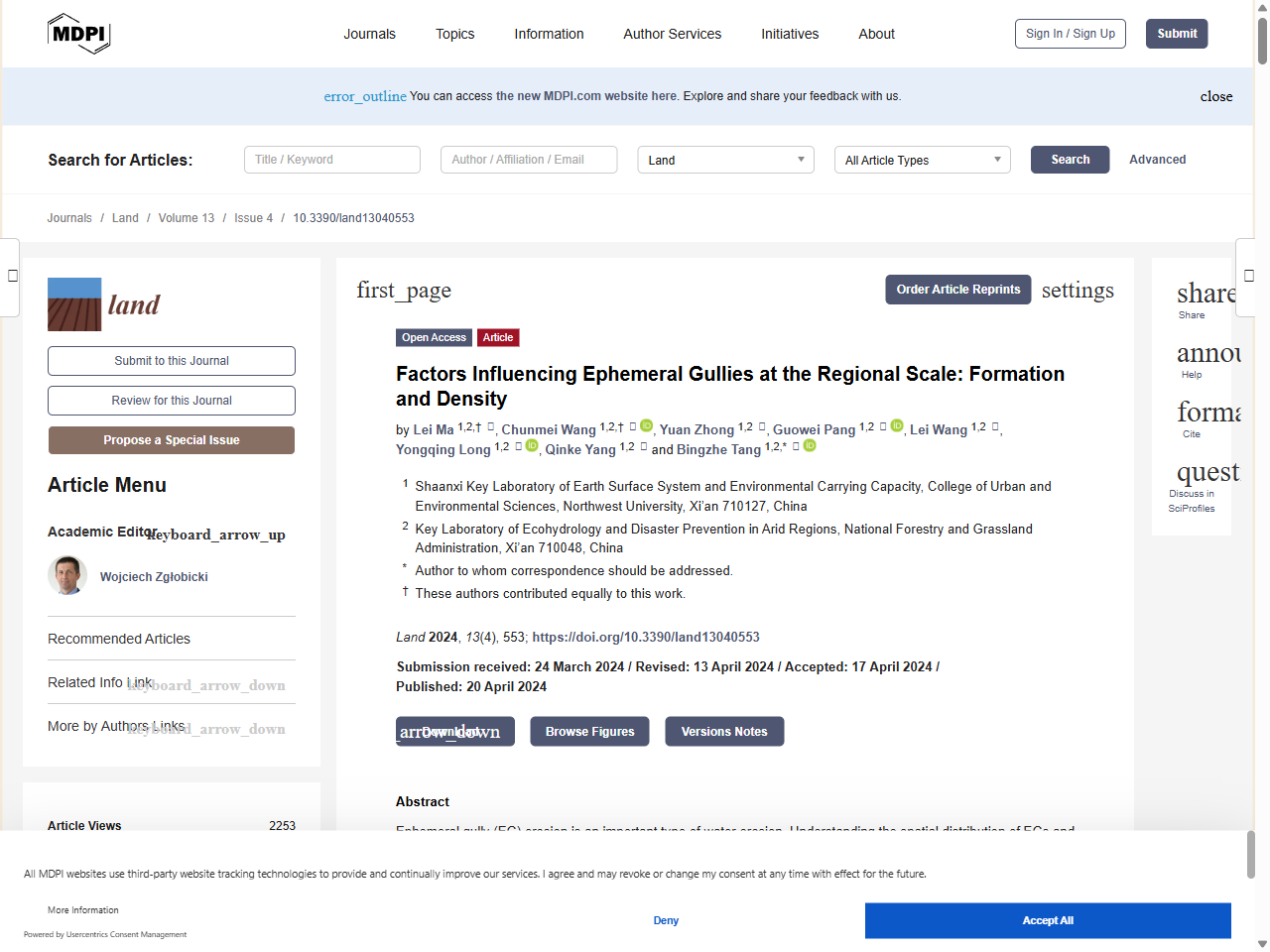 Preview of Factors Influencing Ephemeral Gullies at the Regional Scale: Formation and Density - MDPI, accessed July 20, 2025