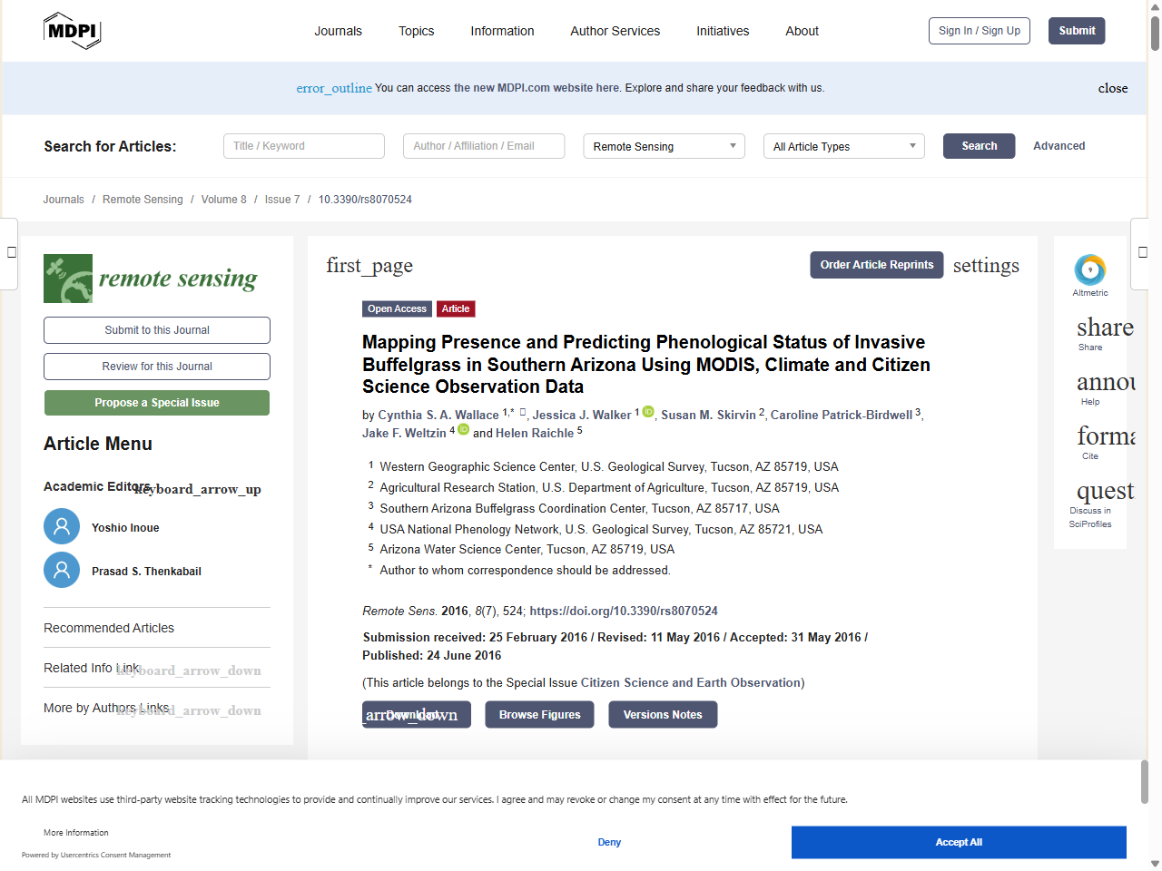 Preview of Mapping Presence and Predicting Phenological Status of Invasive Buffelgrass in Southern Arizona Using MODIS, Climate and Citizen Science Observation Data - MDPI, accessed July 7, 2025