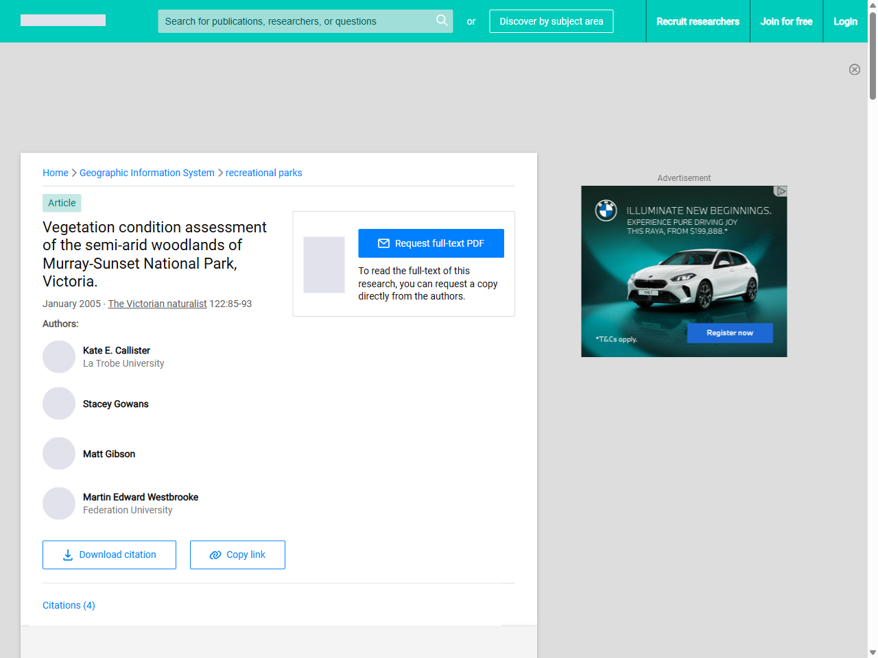 Preview of Vegetation condition assessment of the semi-arid woodlands of Murray-Sunset National Park, Victoria. | Request PDF - ResearchGate, accessed July 13, 2025