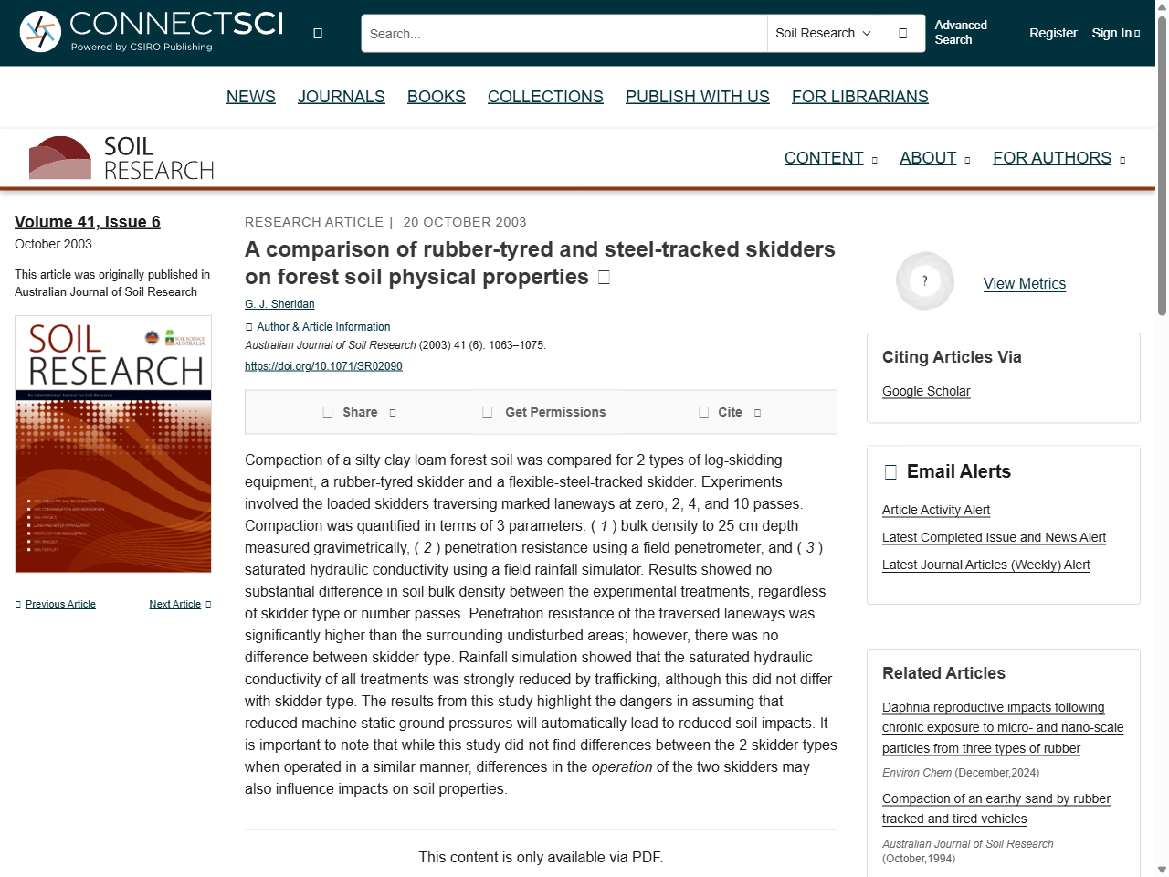 Preview of A comparison of rubber-tyred and steel-tracked skidders on forest soil physical properties, accessed August 9, 2025, 
