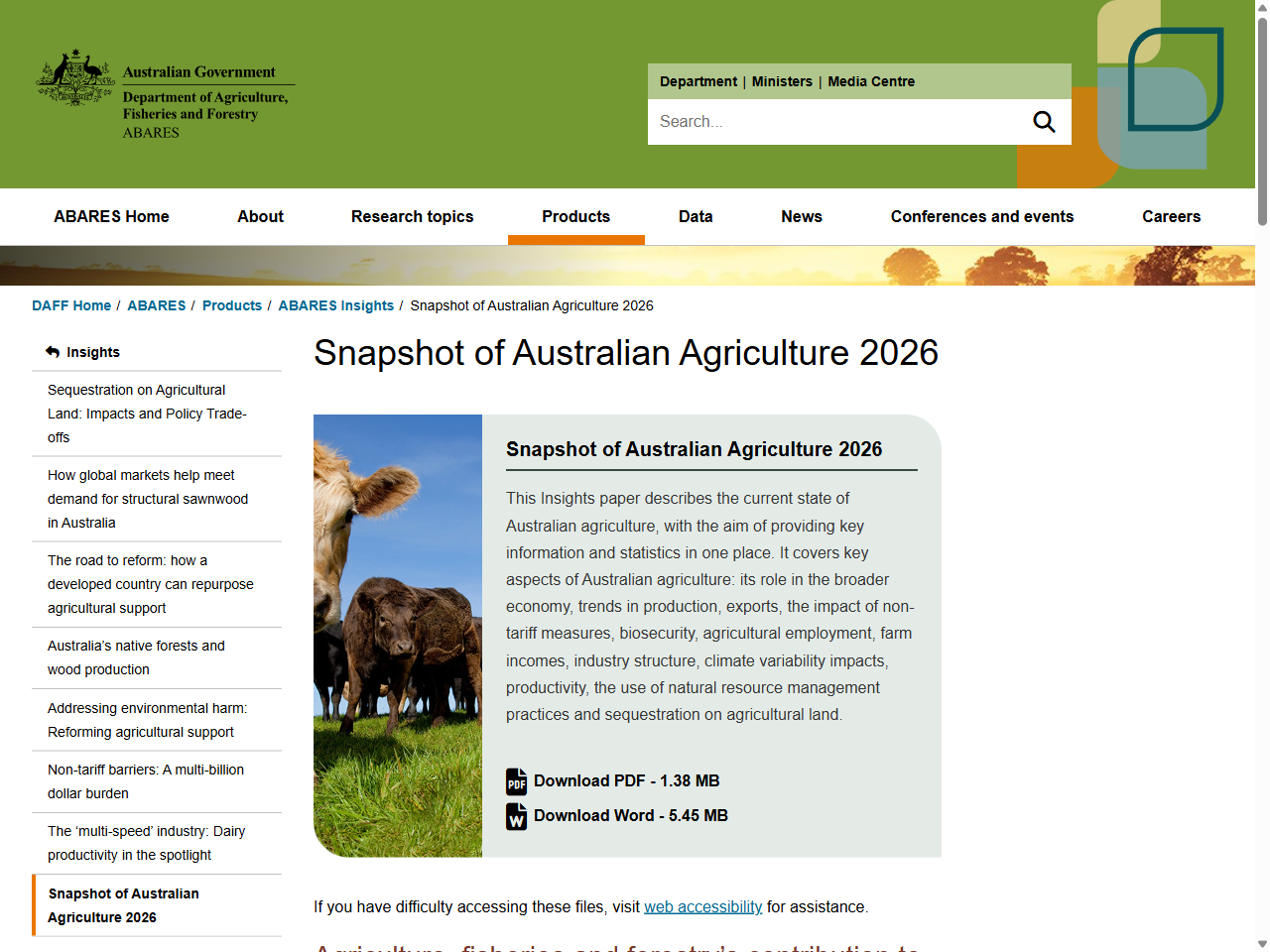Preview of Snapshot of Australian Agriculture 2025 - DAFF, accessed July 8, 2025