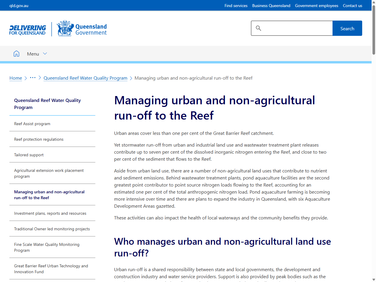 Preview of Managing urban and non-agricultural run-off to the Reef ..., accessed August 2, 2025,
