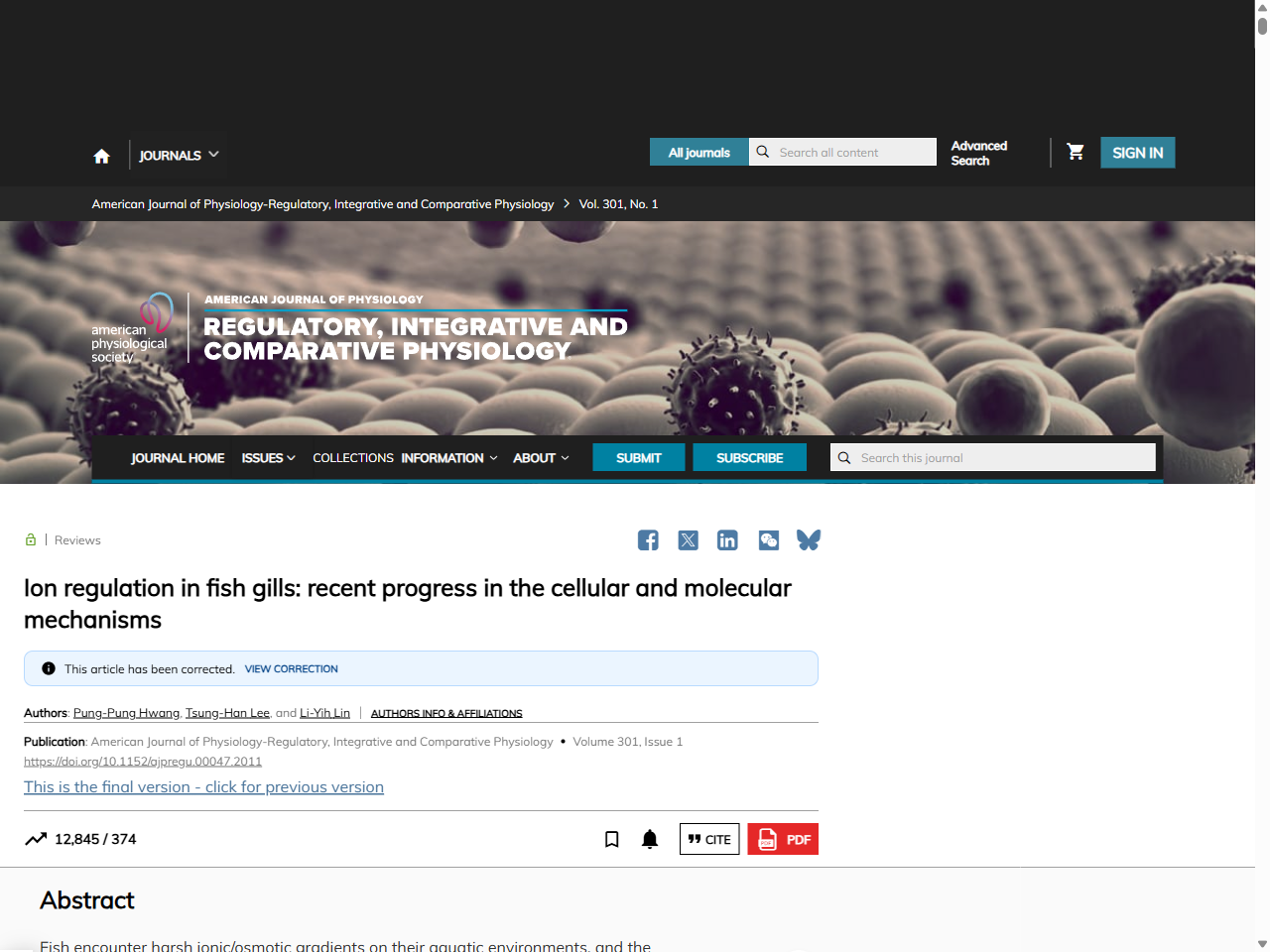 Preview of Branchial osmoregulation in the euryhaline bull shark, Carcharhinus leucas: a molecular analysis of ion transporters - Company of Biologists Journals