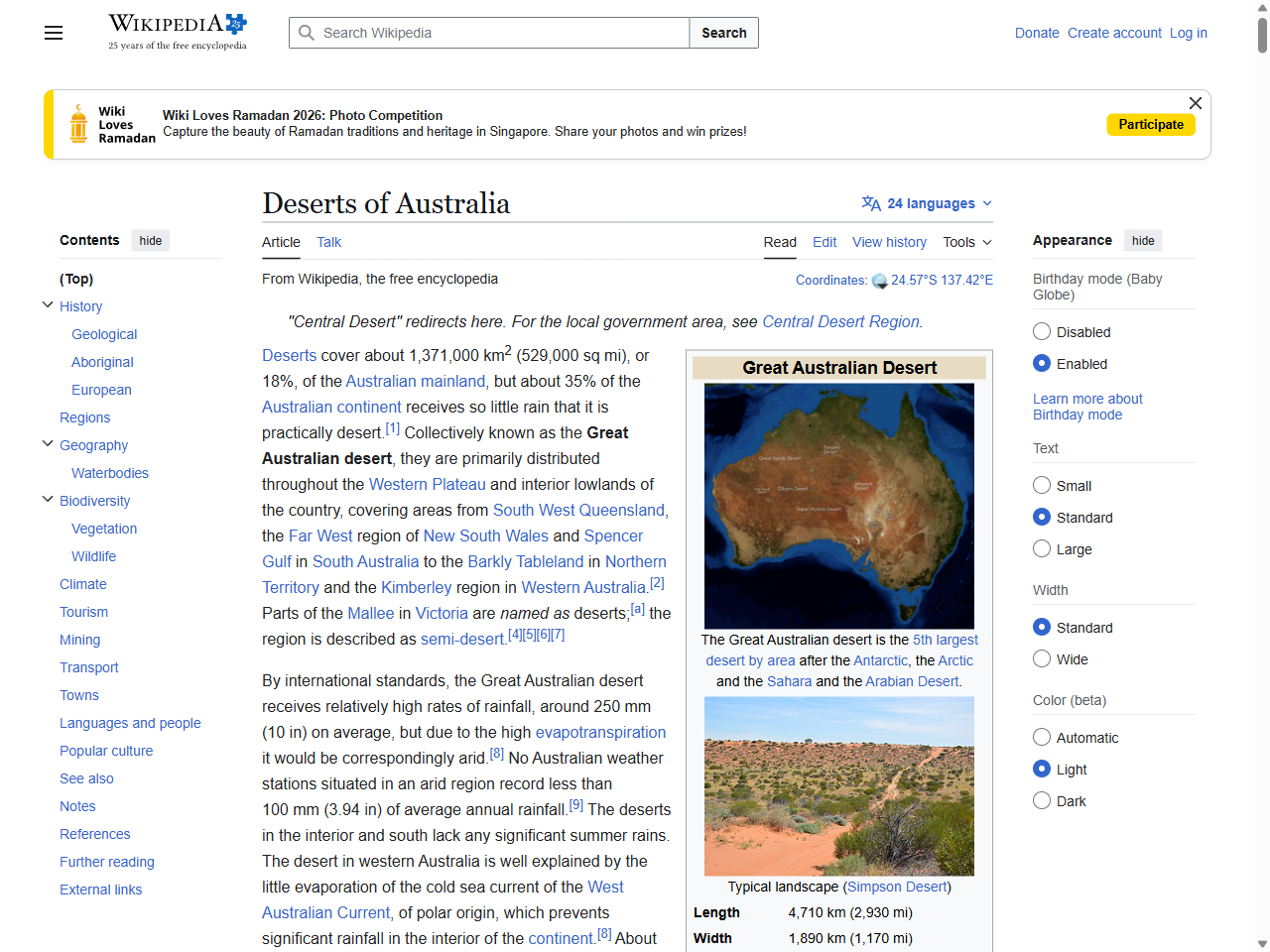 Preview of Deserts of Australia - Wikipedia, accessed July 6, 2025,