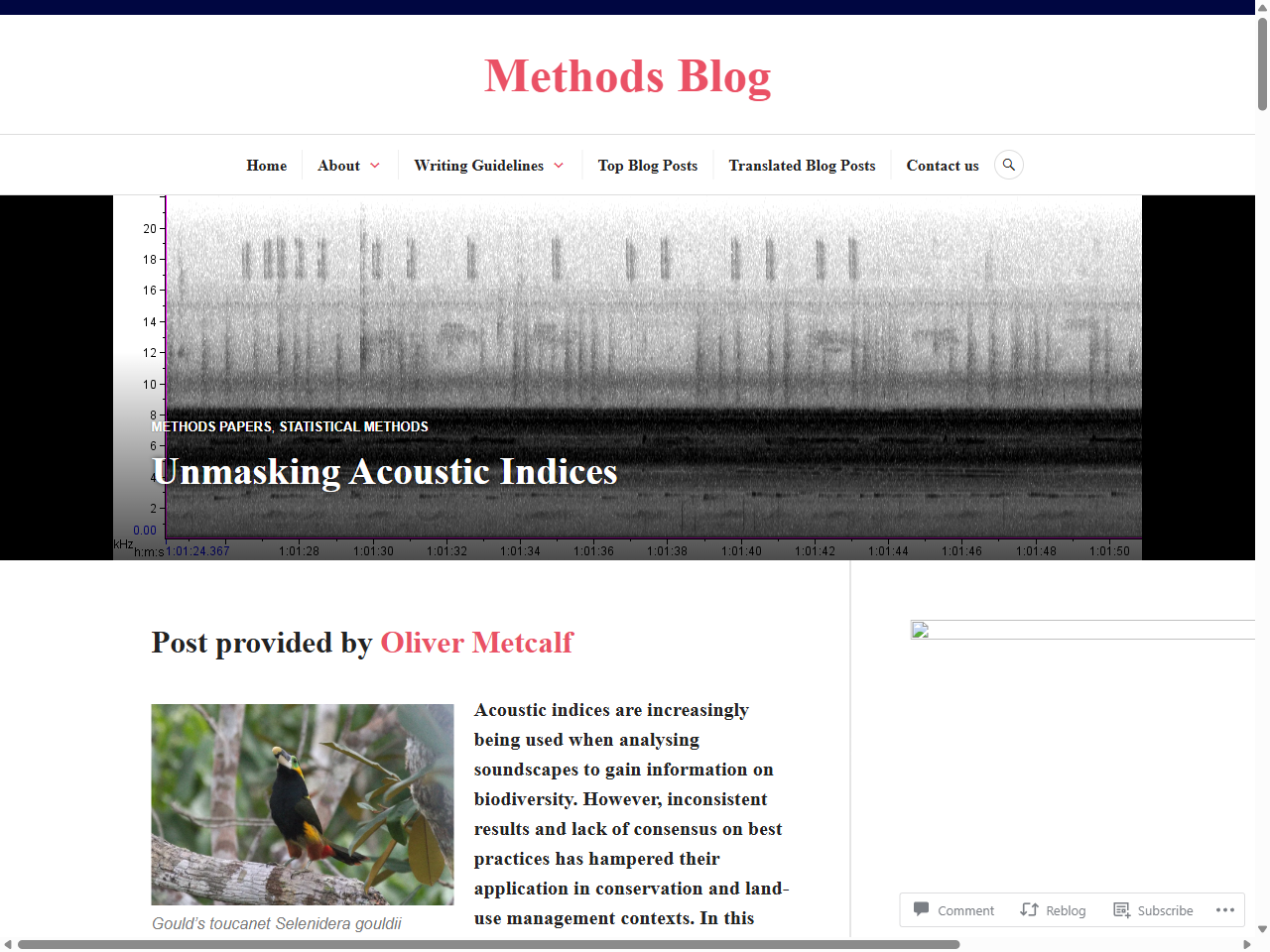Preview of Unmasking Acoustic Indices - Methods Blog