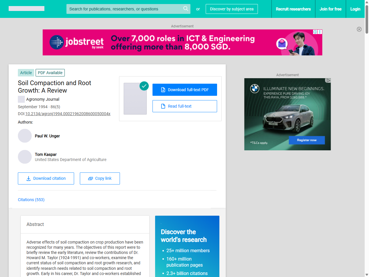 Preview of (PDF) Soil Compaction and Root Growth: A Review - ResearchGate, accessed July 30, 2025, 