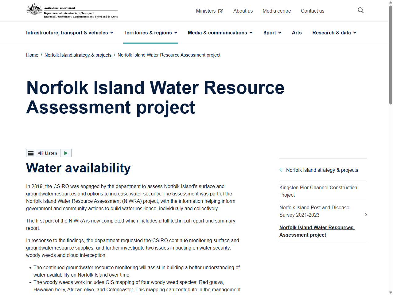 Preview of Norfolk Island Water Resource Assessment project | Department of ..., accessed August 4, 2025,