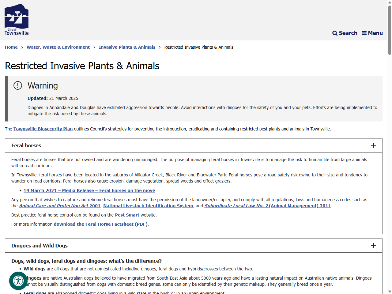 Preview of Restricted Invasive Plants & Animals - Townsville City Council