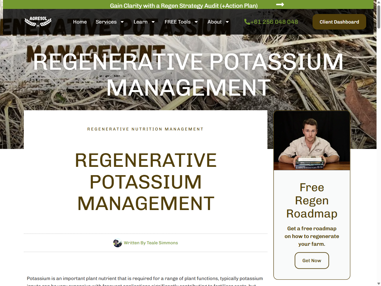 Preview of Regenerative Potassium Management - Agresol - Regenerative Agriculture Consulting Australia