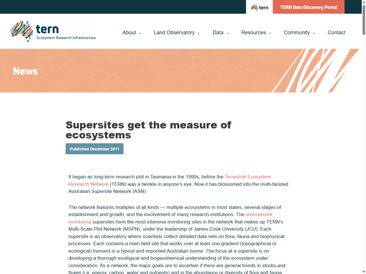 Preview of Supersites get the measure of ecosystems | TERN Australia, accessed July 16, 2025, 