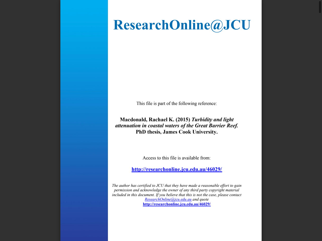 Preview of Turbidity and light attenuation in coastal waters of the Great Barrier Reef - ResearchOnline@JCU, accessed August 2, 2025,