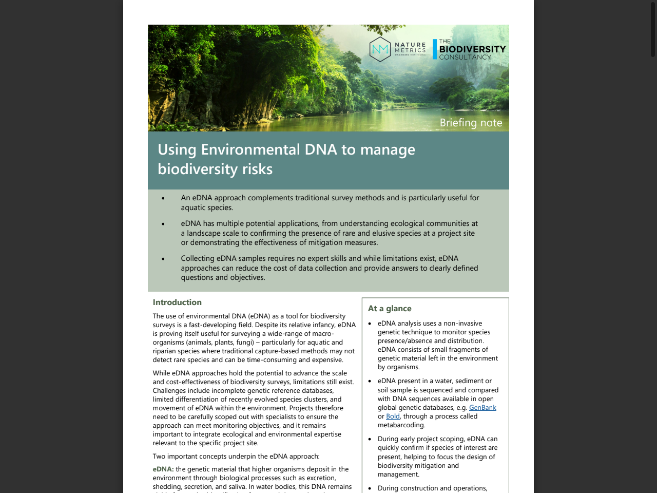 Preview of Abstract – Environmental DNA for mapping biodiversity, detecting ..., accessed August 4, 2025