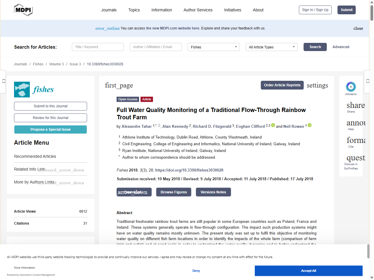 Preview of Full Water Quality Monitoring of a Traditional Flow-Through Rainbow Trout Farm - MDPI, accessed August 17, 2025,