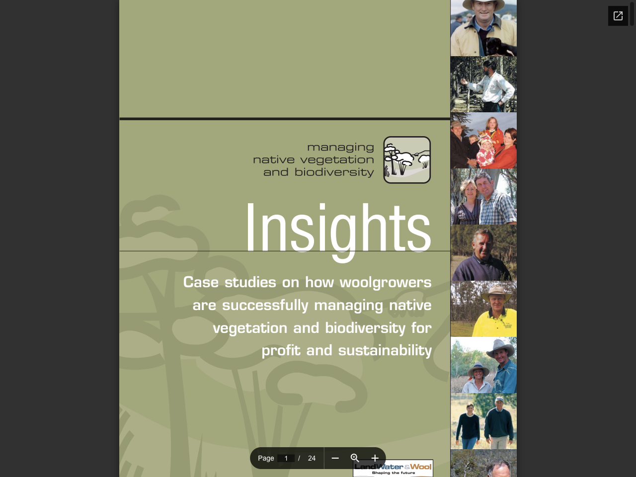 Preview of Insights: Case studies on how woolgrowers are successfully managing native vegetation and biodiversity for profit and sustainabi - Australian Wool Innovation, accessed August 4, 2025