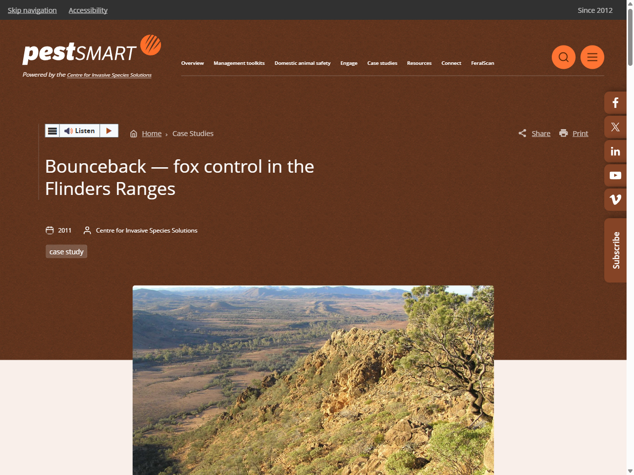 Preview of Bounceback — fox control in the Flinders Ranges - PestSmart, accessed August 2, 2025