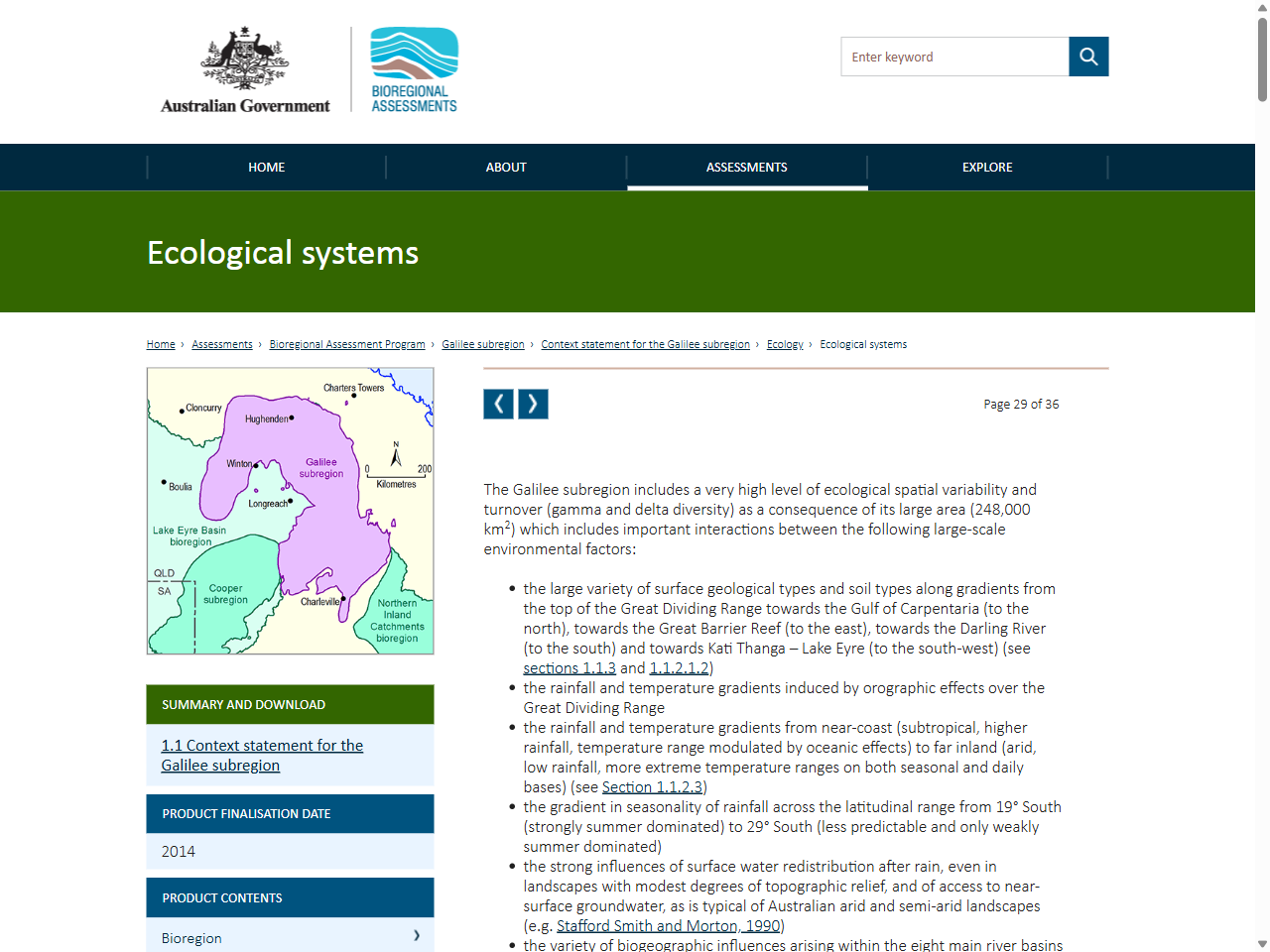 Preview of 1.1.7.1 Ecological systems | Bioregional Assessments, accessed July 13, 2025, 