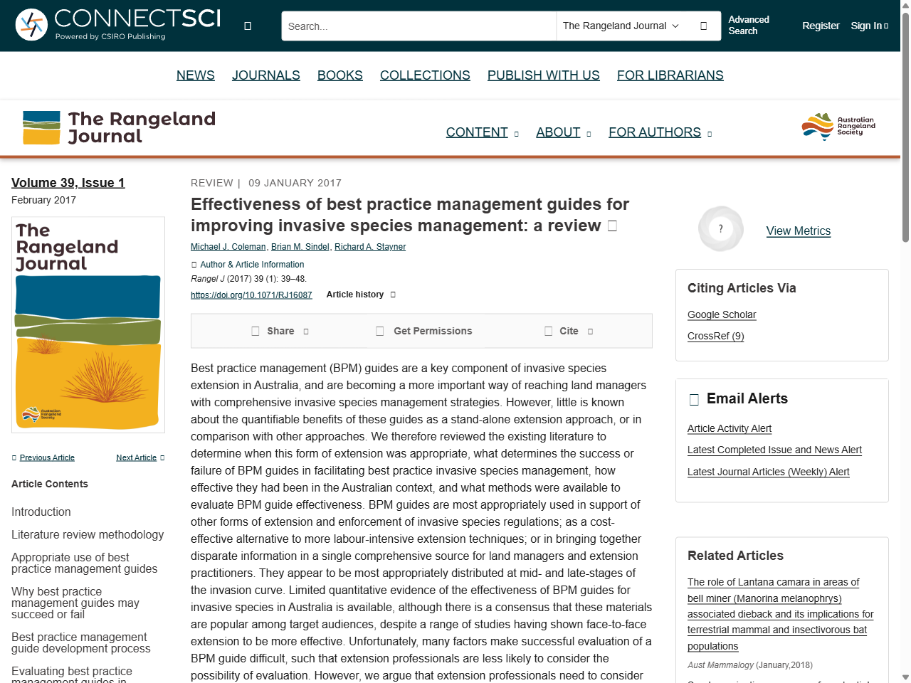 Preview of Effectiveness of best practice management guides for improving invasive species management: a review - CSIRO Publishing, accessed August 9, 2025,