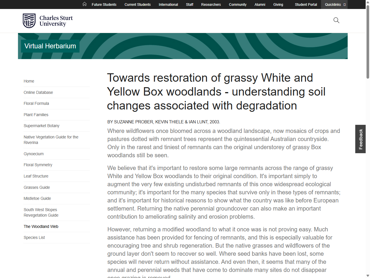 Preview of Towards restoration of grassy White and Yellow Box woodlands ..., accessed August 11, 2025,