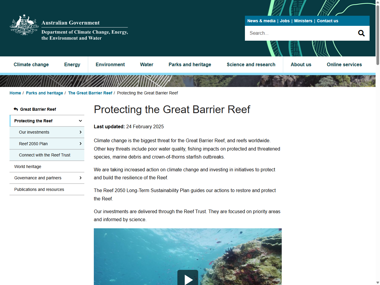 Preview of Protecting the Great Barrier Reef - DCCEEW, accessed August 4, 2025,