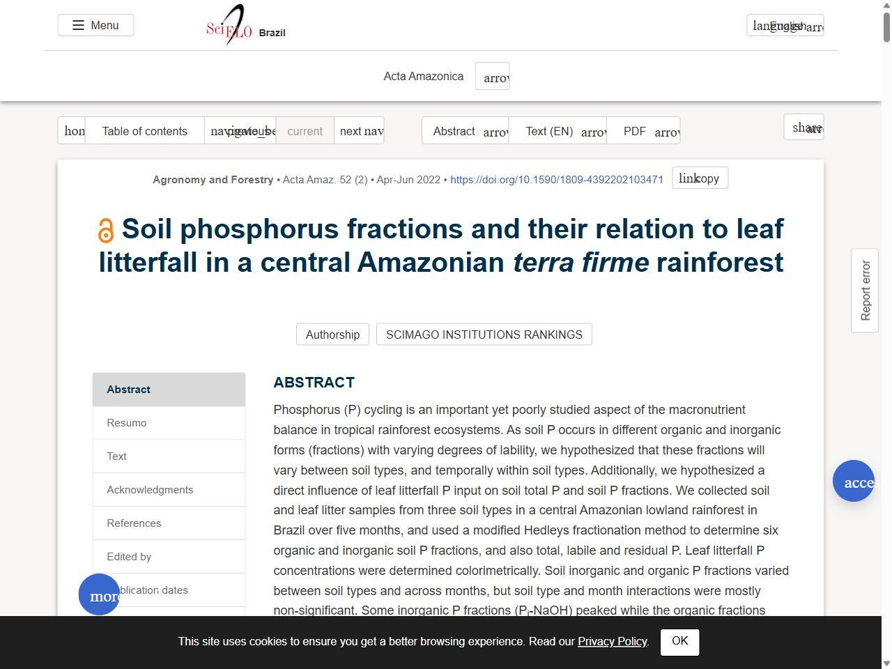 Preview of Different profiles of soil phosphorous compounds depending on tree species and availability of soil phosphorus in a tropical rainforest in French Guiana - PubMed Central, accessed July 19, 2025