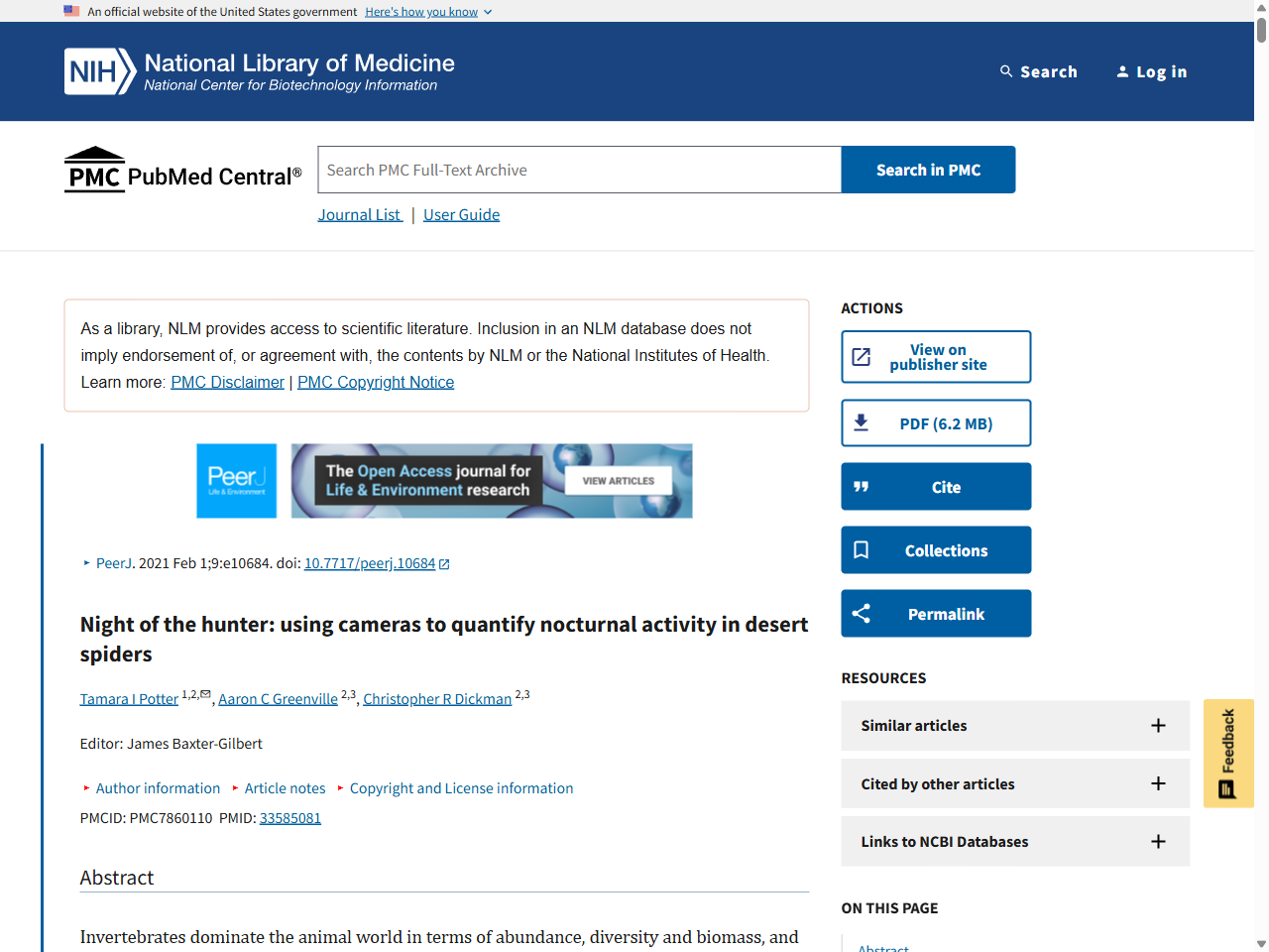 Preview of Night of the hunter: using cameras to quantify nocturnal activity in desert spiders - PMC, accessed July 9, 2025,