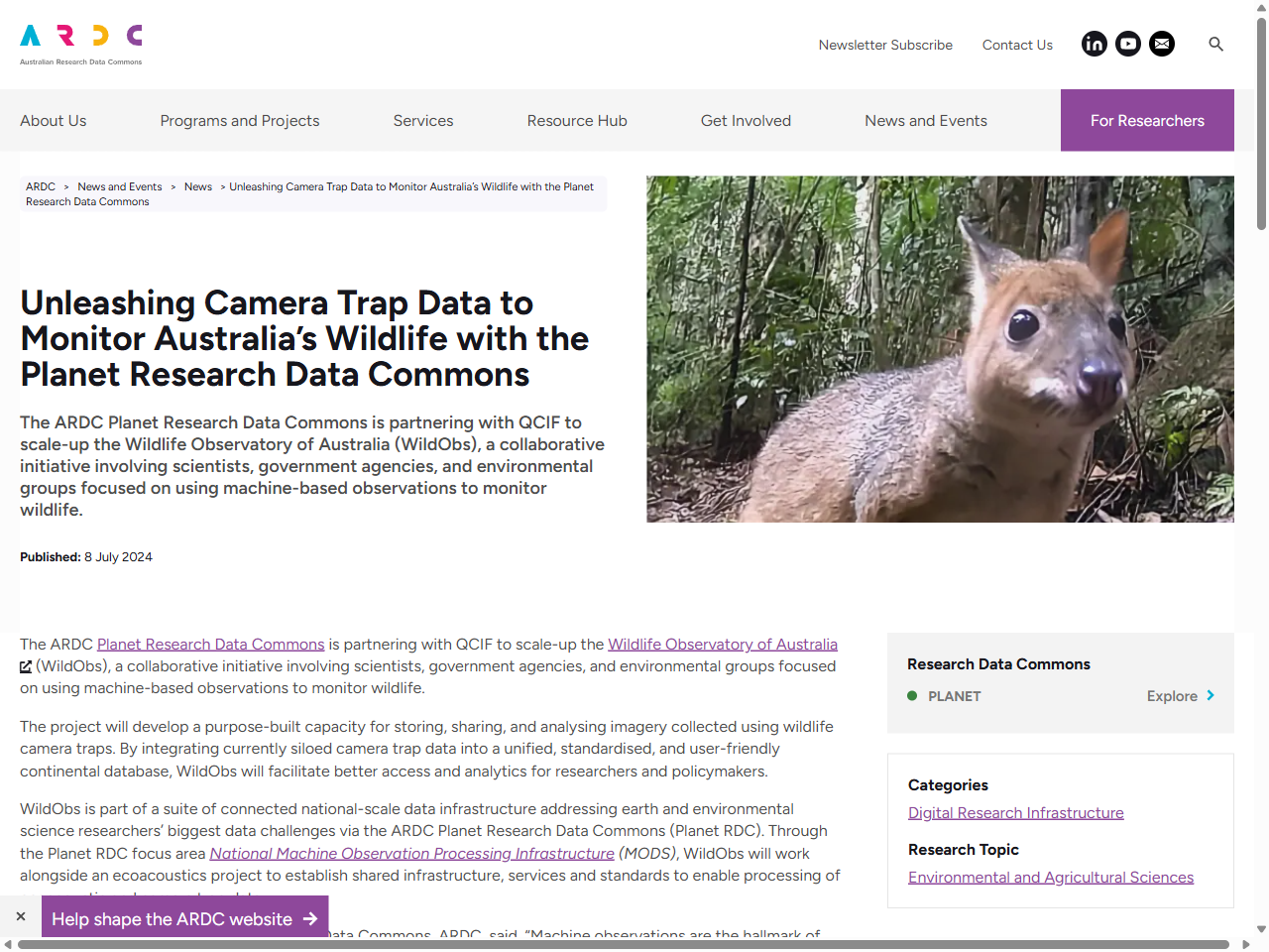 Preview of Unleashing Power of Camera Trap Data to Monitor Australian Wildlife | ARDC, accessed July 20, 2025, 
