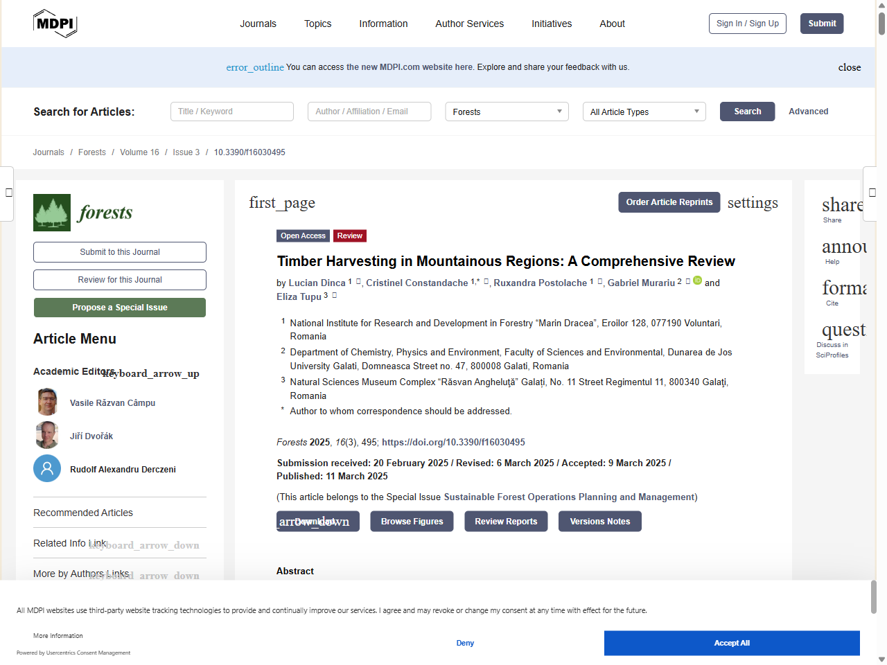 Preview of Timber Harvesting in Mountainous Regions: A Comprehensive Review - MDPI, accessed July 24, 2025,
