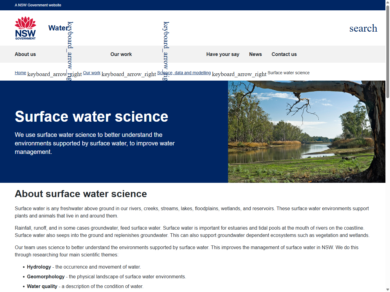 Preview of Surface water environments | NSW Government Water, accessed July 20, 2025