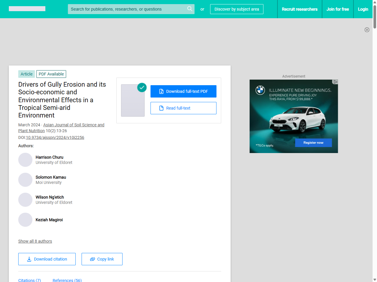 Preview of (PDF) Drivers of Gully Erosion and its Socio-economic and Environmental Effects in a Tropical Semi-arid Environment - ResearchGate, accessed May 11, 2025,