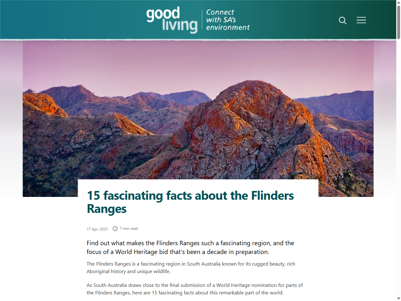 Preview of 15 fascinating facts about the Flinders Ranges - Department for Environment and Water, accessed August 2, 2025, 