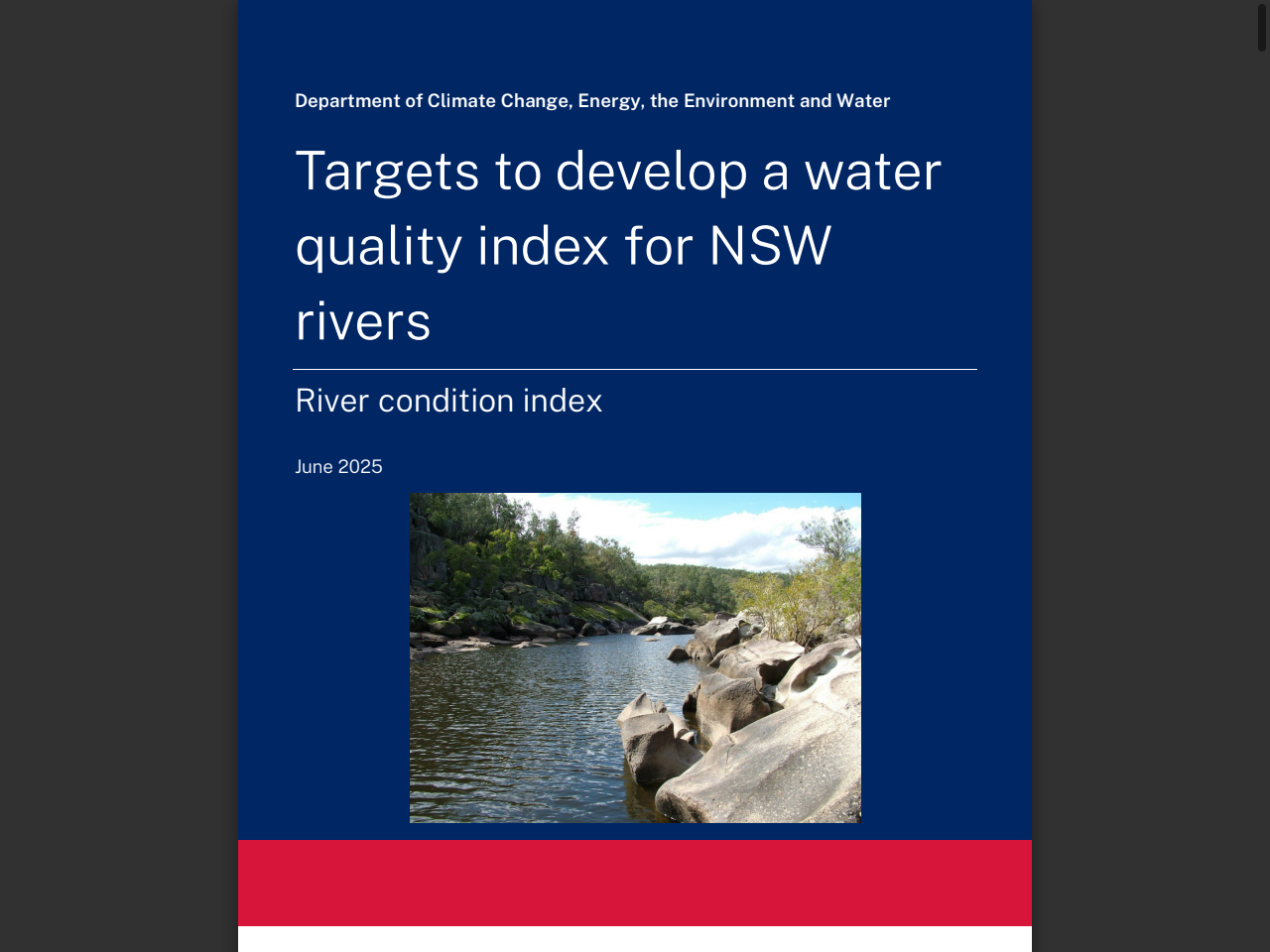 Preview of NSW Water Quality Index Targets