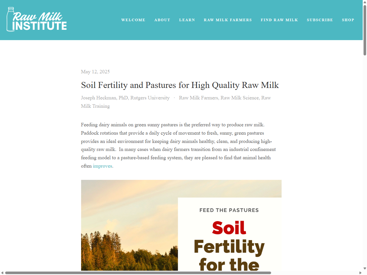 Preview of Soil Fertility and Pastures for High Quality Raw Milk, accessed July 18, 2025, 