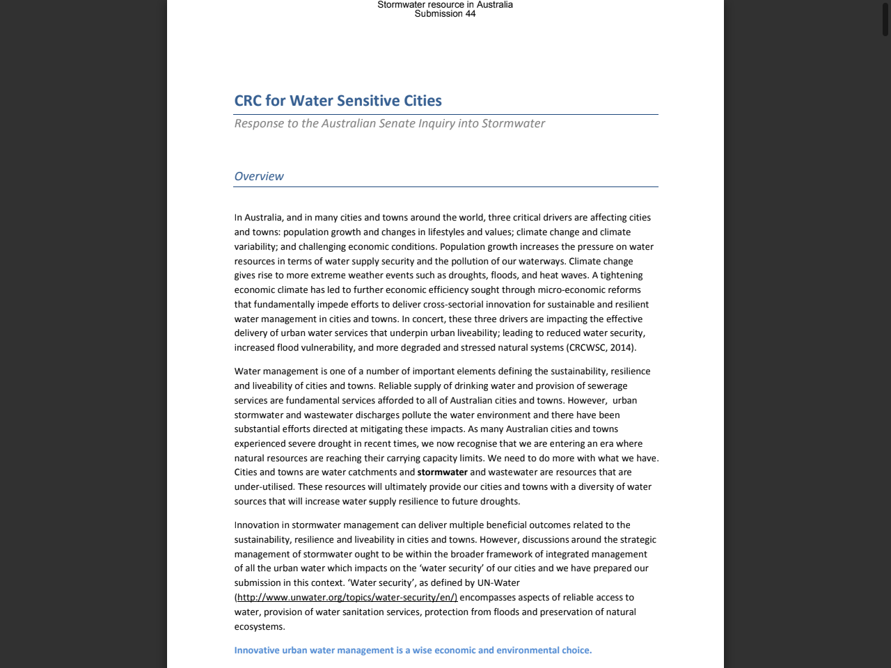 Preview of CRC for Water Sensitive Cities, accessed August 11, 2025