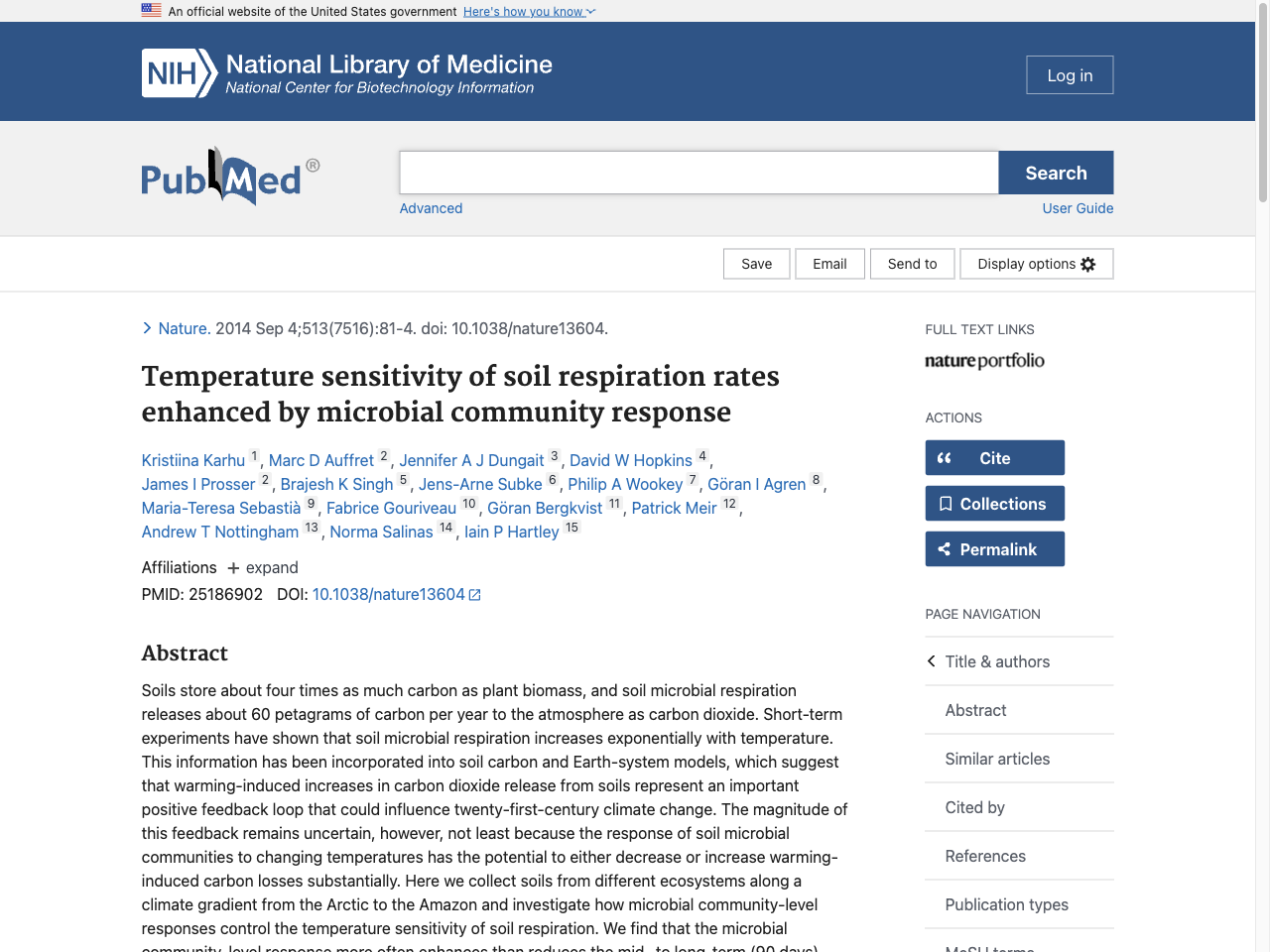 Preview of Temperature sensitivity of soil respiration rates enhanced by microbial community response - PubMed, accessed July 30, 2025,