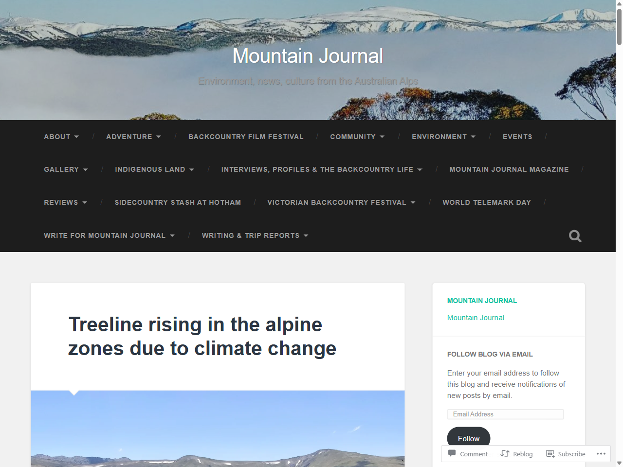 Preview of Treeline rising in the alpine zones due to climate change - Mountain Journal, accessed on May 28, 2025