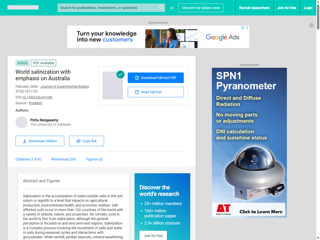 Preview of (PDF) World salinization with emphasis on Australia - ResearchGate