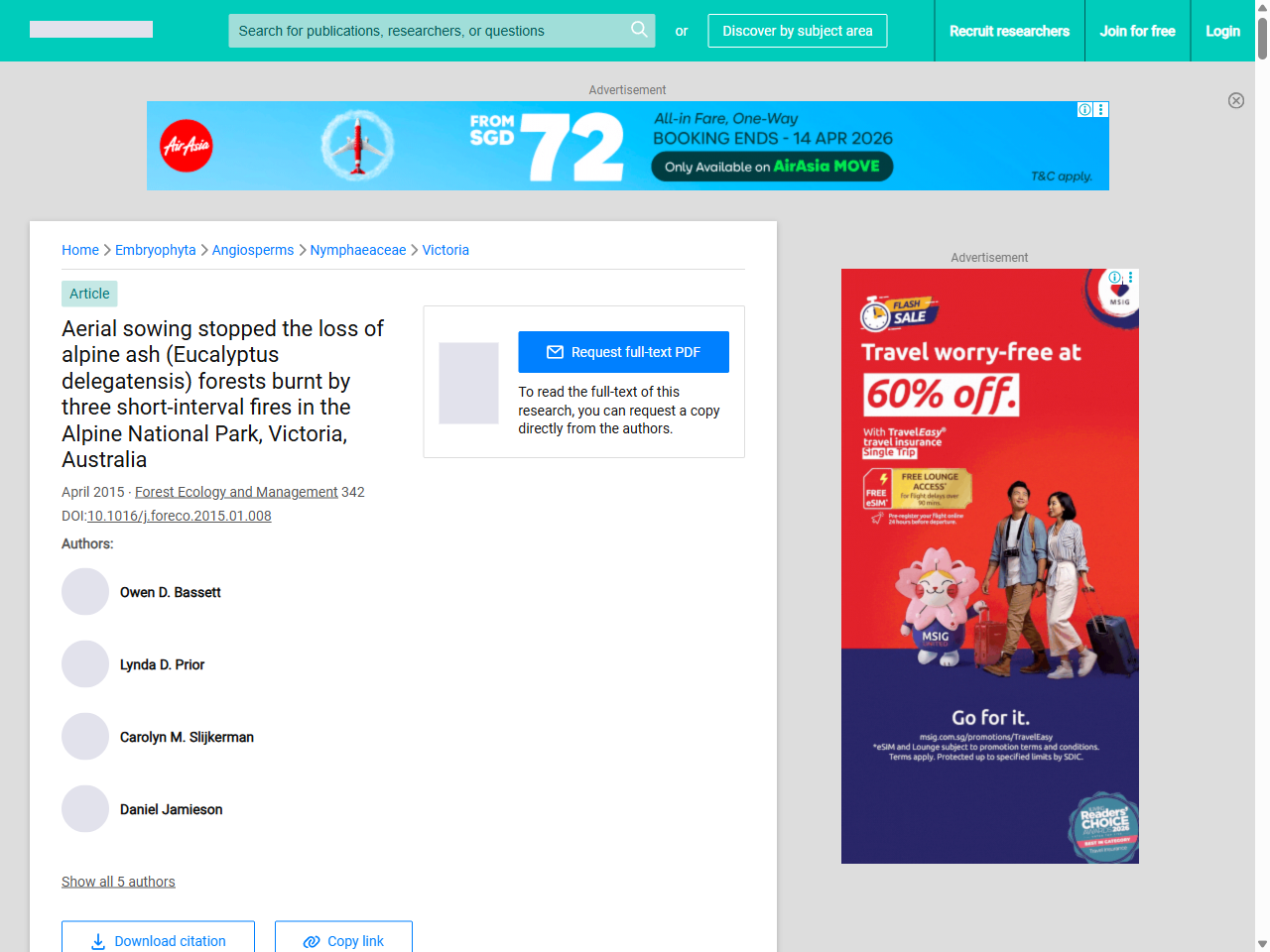 Preview of Silvicultural monitoring in uneven-aged highland dry Eucalyptus delegatensis forests in Tasmania, accessed March 28, 2026,