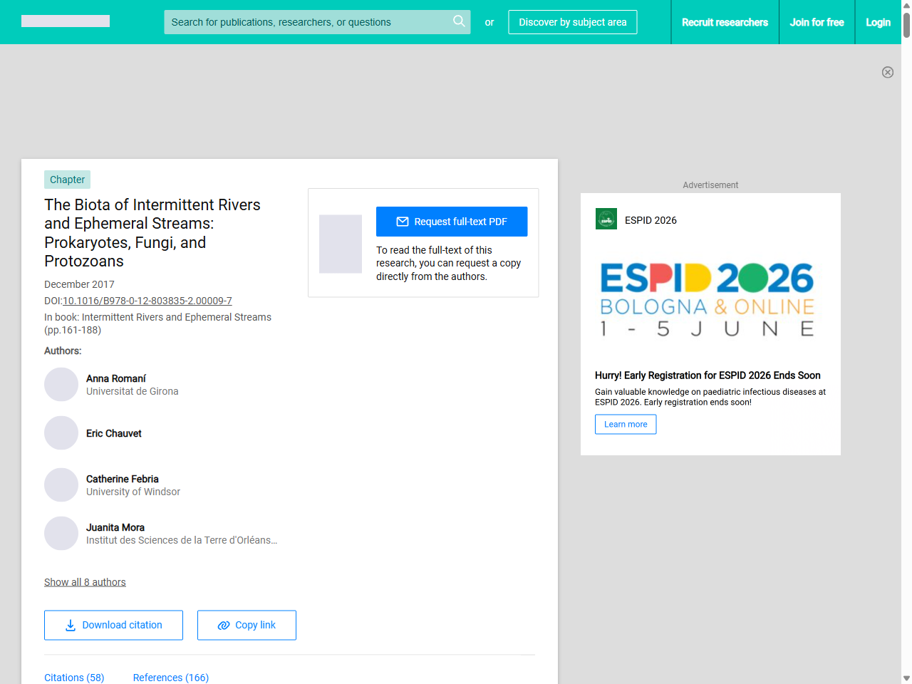 Preview of The Biota of Intermittent Rivers and Ephemeral Streams: Prokaryotes, Fungi, and Protozoans | Request PDF - ResearchGate, accessed July 22, 2025