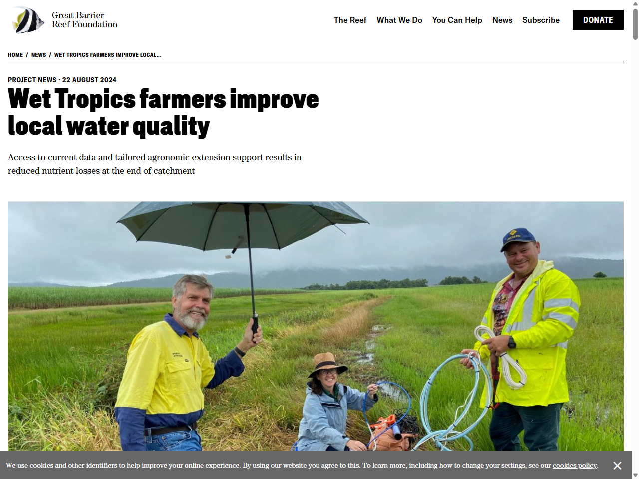Preview of Wet Tropics farmers improve local water quality - Great Barrier Reef ..., accessed July 18, 2025,