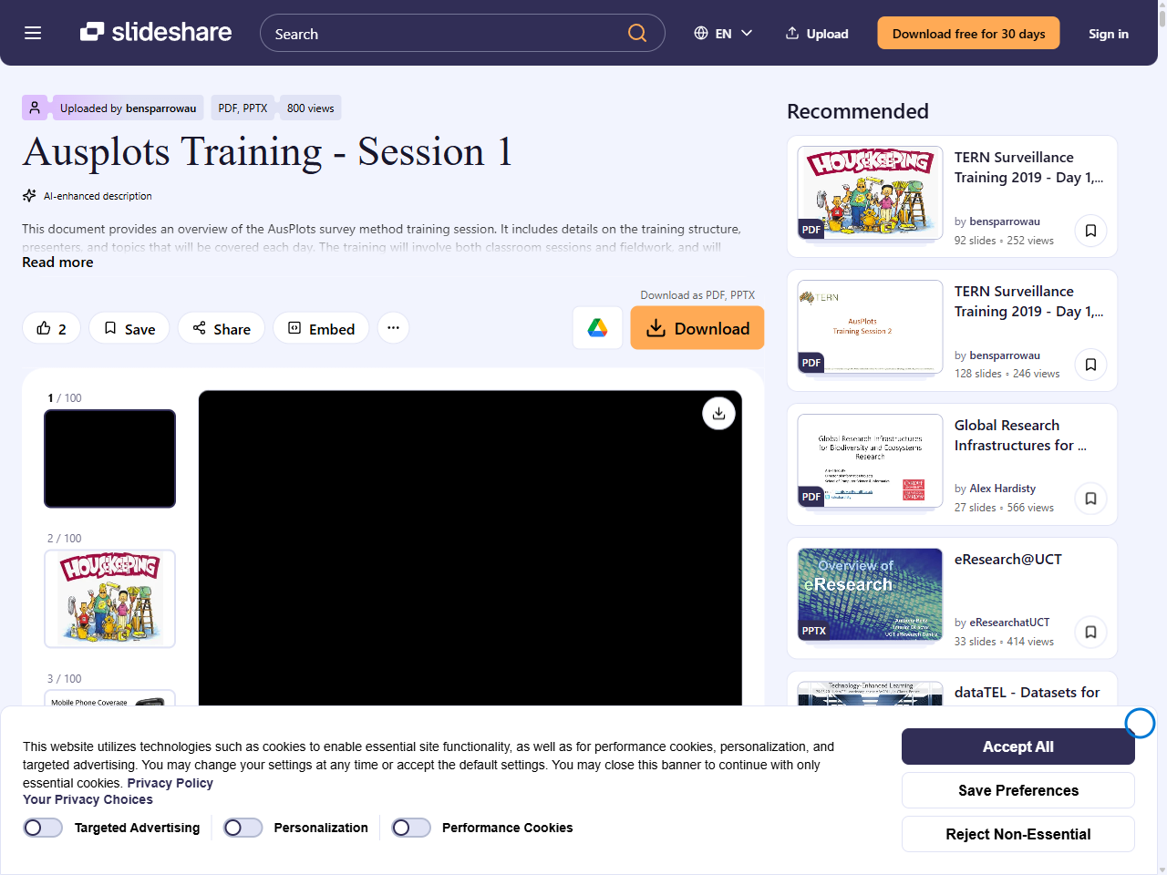 Preview of Ausplots Training - Session 1 | PPT - SlideShare