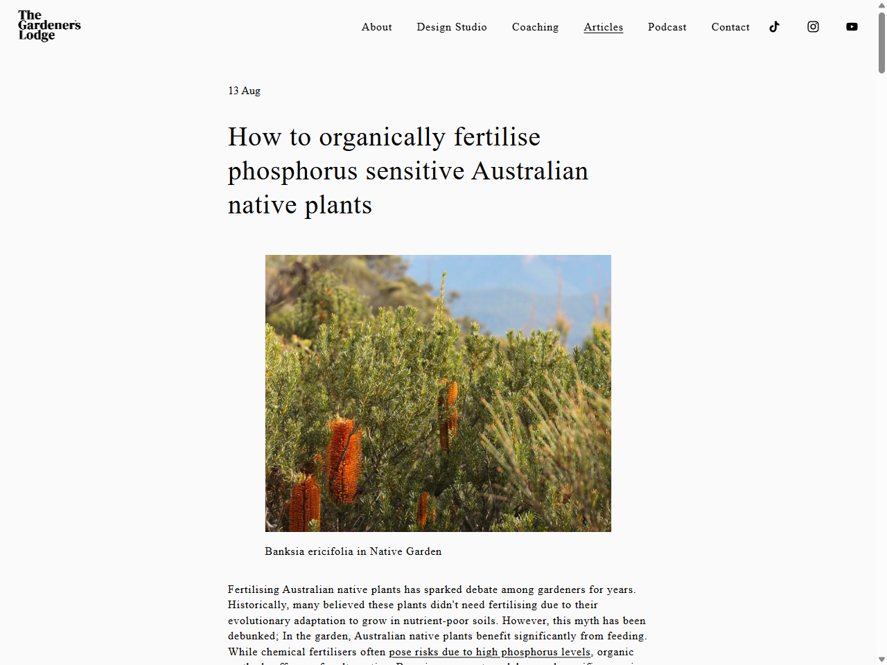 Preview of How to organically fertilise phosphorus sensitive Australian native plants, accessed July 22, 2025
