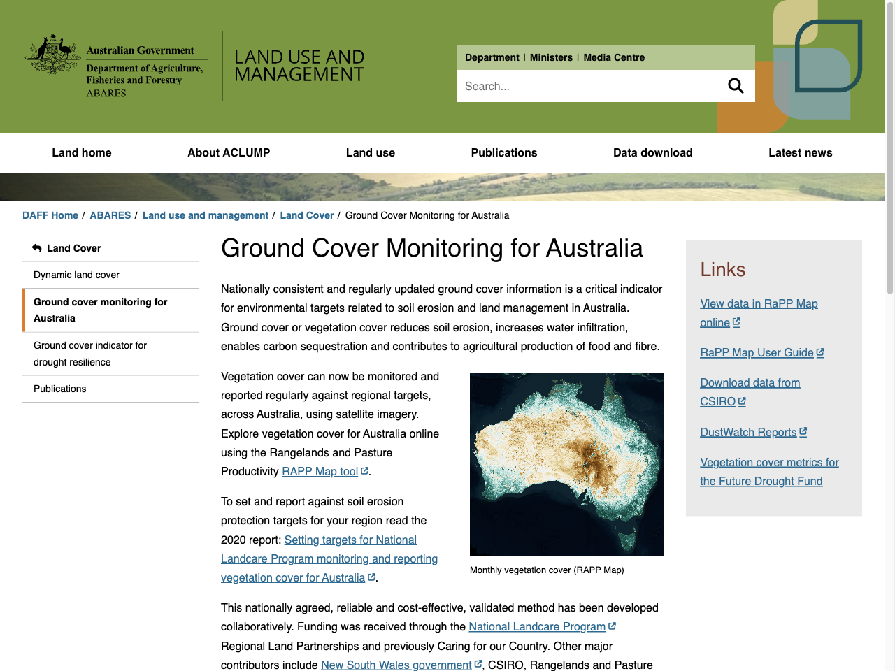 Preview of Ground Cover Monitoring for Australia - DAFF, accessed May 11, 2025