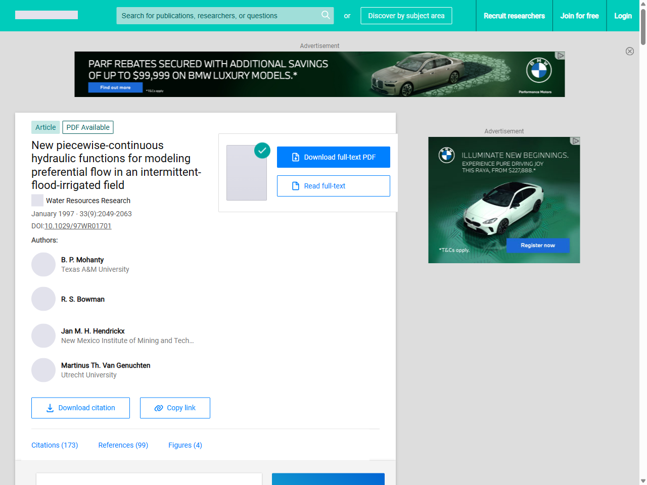 Preview of New piecewise-continuous hydraulic functions for modeling preferential flow in an intermittent-flood-irrigated field - ResearchGate