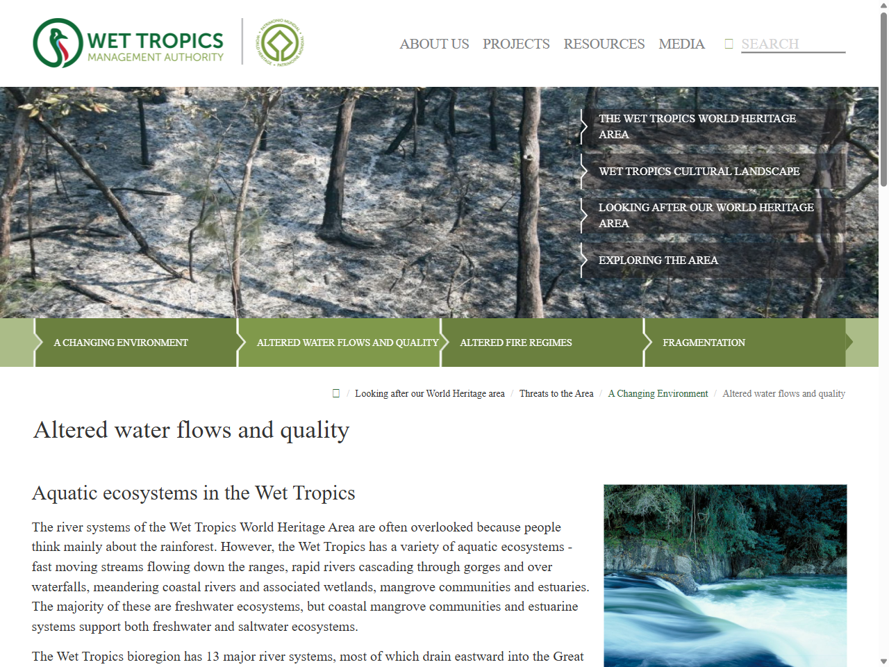 Preview of Altered water flows and quality | Wet Tropics Management Authority, accessed July 18, 2025,