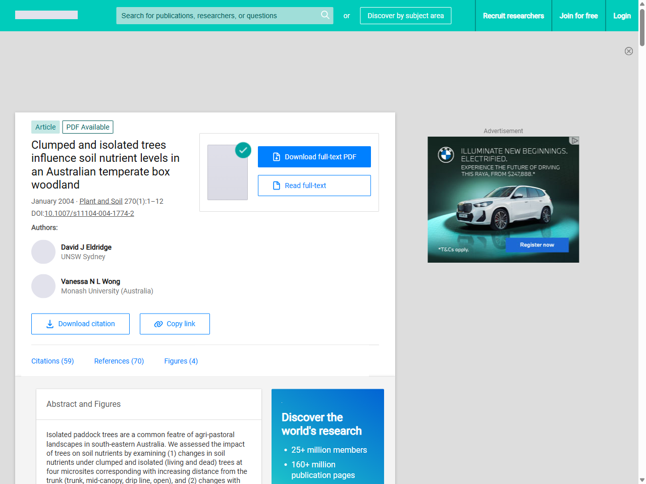 Preview of Graham, R. C., & Wilson, B. R. (2007). The influence of scattered trees on soil properties in temperate pastures. Soil Research, 45(2), 121-131.