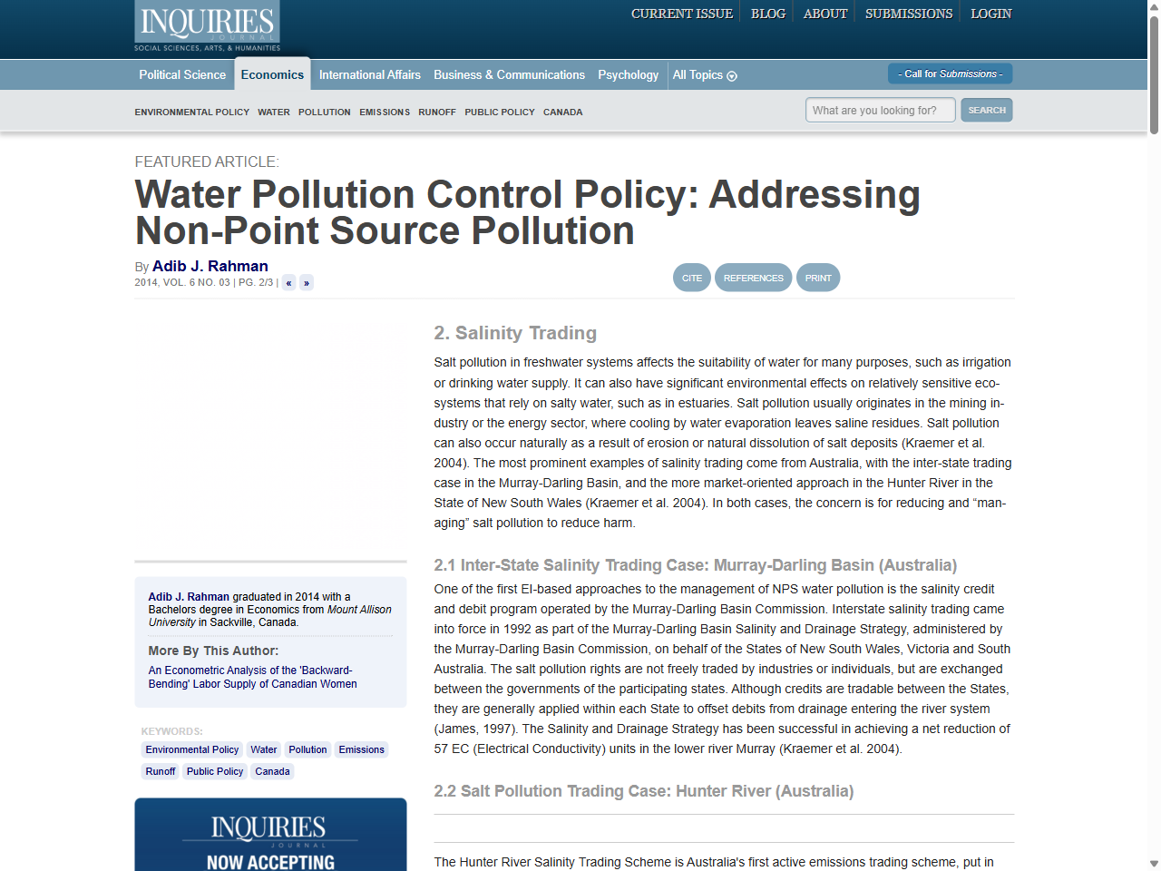 Preview of Water Pollution Control Policy: Addressing Non-Point Source Pollution - Inquiries Journal, accessed August 11, 2025,