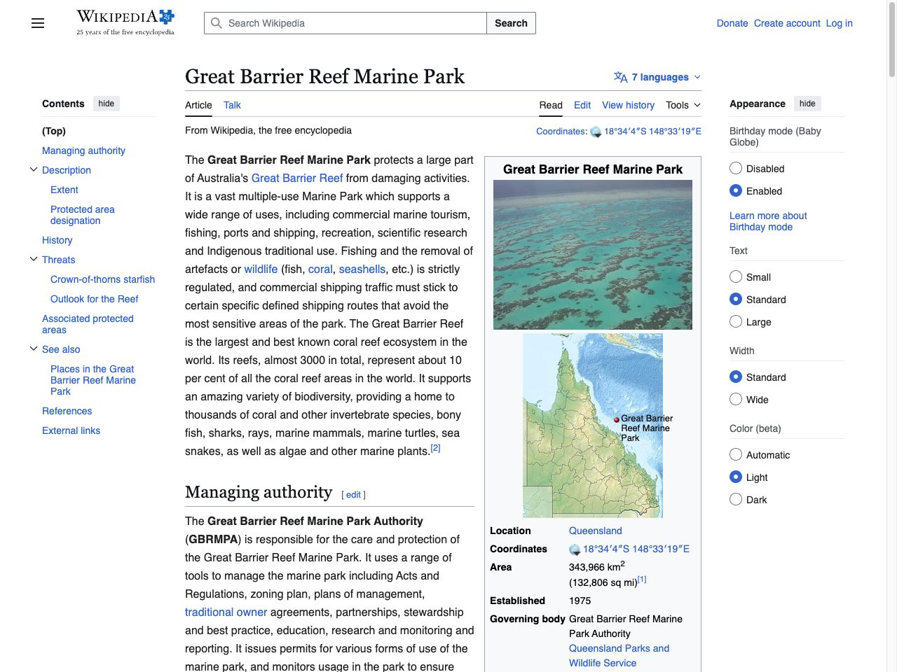 Preview of Great Barrier Reef Marine Park - Wikipedia, accessed August 3, 2025, 