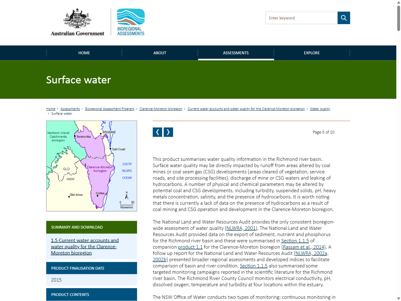 Preview of 1.5.2.1 Surface water - Bioregional Assessments |, accessed August 11, 2025,